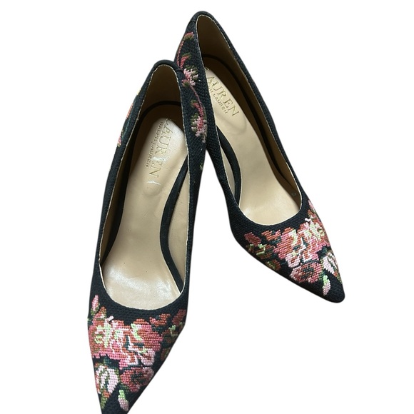 Lauren Ralph Lauren Lindella II Needlepoint & Suede Pump - Picture 2 of 9